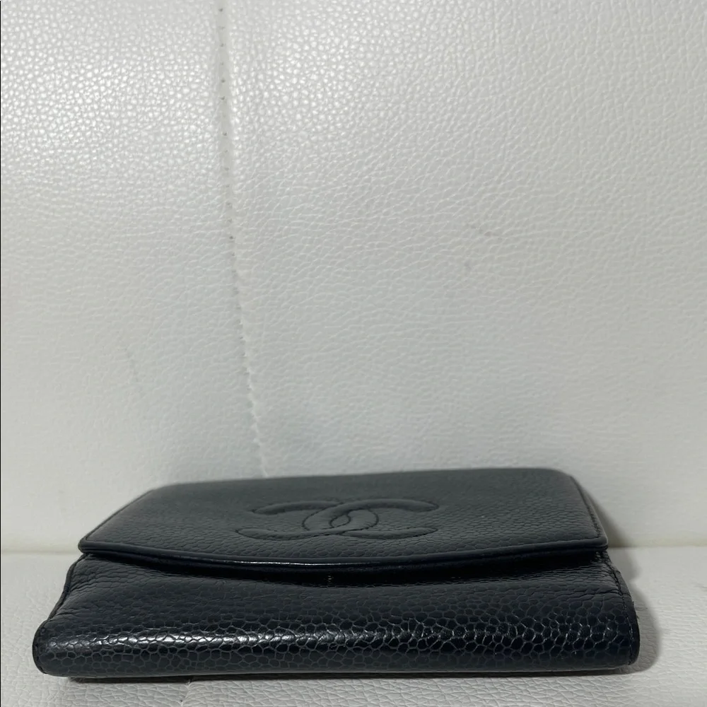 Authentic CHANEL Timeless CC Logo Caviar Leather Wallet